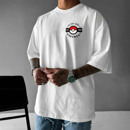 Pokémon Animation Derivatives Ash Ketchum Pikachu Printing T-shirt Men's Women's 2026 Summer Loose Cotton Street Trend Brand Top Anime Tshirts - The Eezee Shop