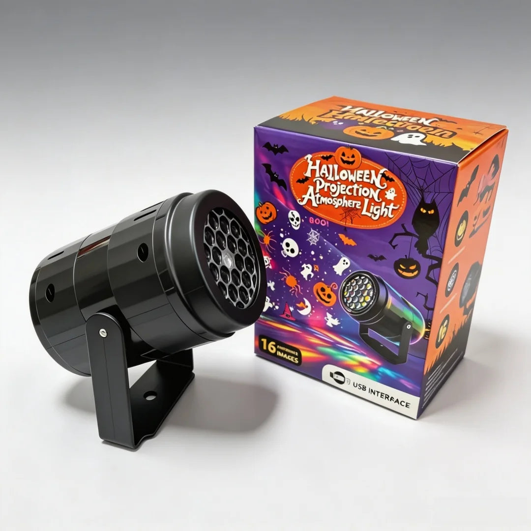 Rotating Halloween Projector Light | 16 Pattern USB Lamp Halloween Lights - The Eezee Shop