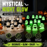Glow-in-the-Dark Mini Ghost Figurine Set | Halloween Table Decor Halloween Figurines - The Eezee Shop