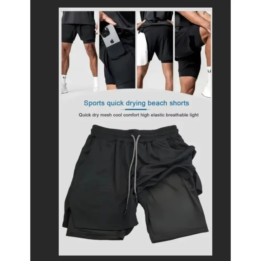 Goku & Vegeta Double-Layer Shorts | Quick-Dry Dragon Ball Shorts Shorts - The Eezee Shop