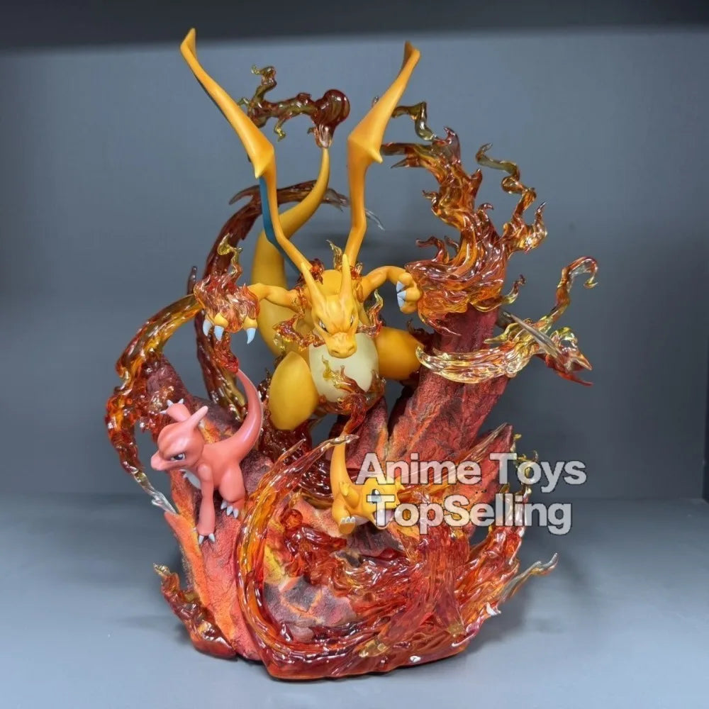 Charizard Family 30cm Statue | Pokemon PVC Collectible Collectible Figures - The Eezee Shop