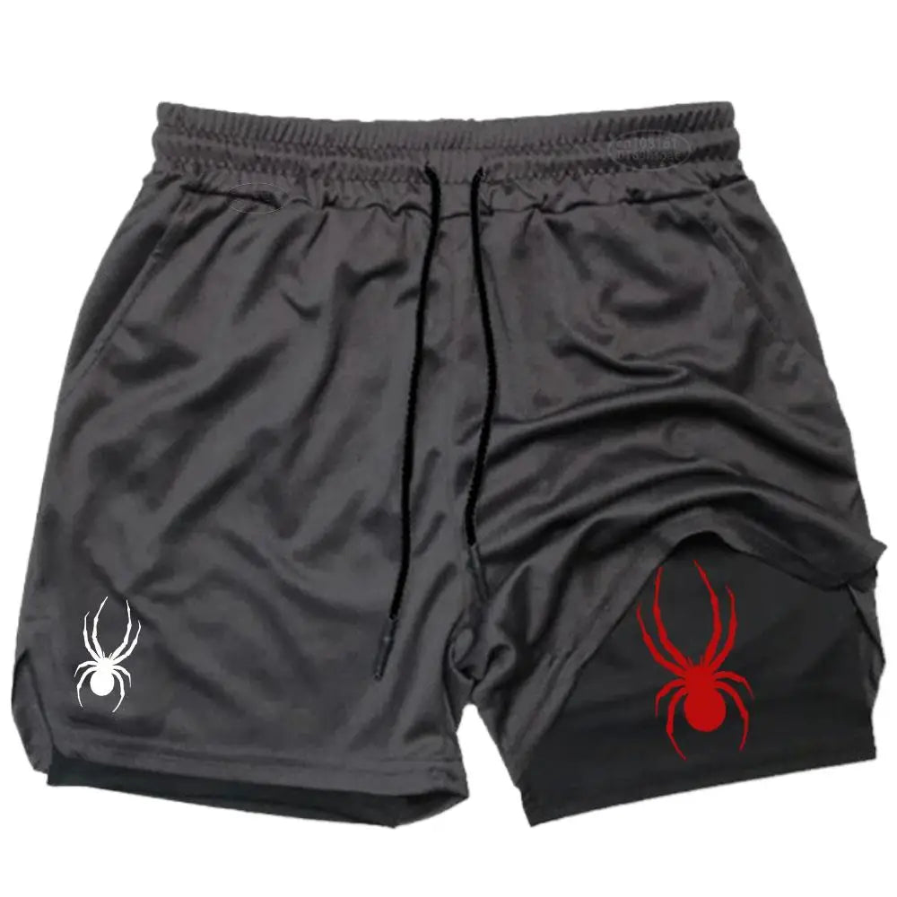 2026 Summer New Spider Men's Sports Shorts 2 in 1 Gym Running Shorts Other - The Eezee Shop