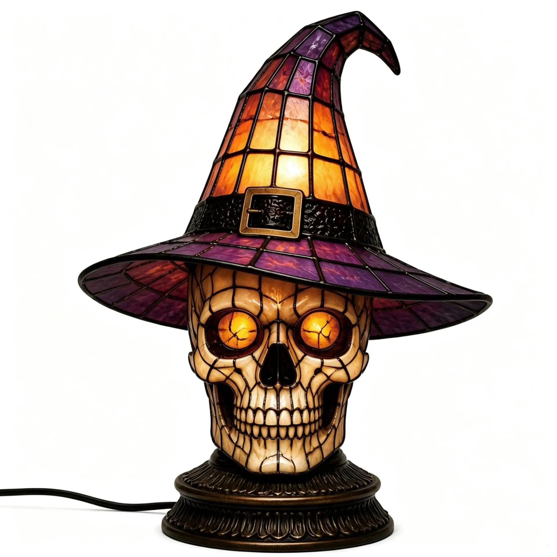 Gothic Resin Witch Hat Lamp | Light-Up Halloween Ornament Lamps & Night Lights - The Eezee Shop