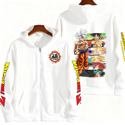Unisex Oversized Dragon Ball Goku Anime Zipper Hoodie Men Women Casual Streetwear Sweatshirt Jacket New Autumn Fashion Y2k Tops Hoodies Series - The Eezee Shop