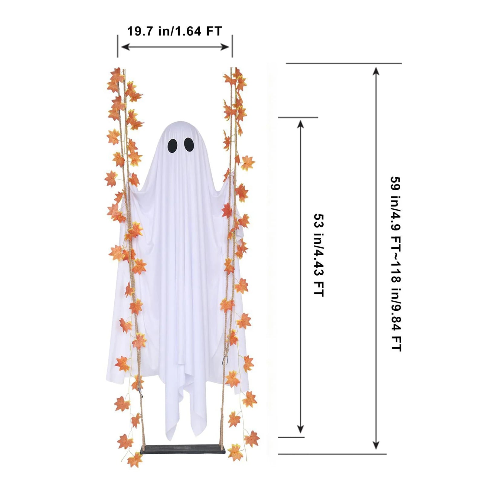 Swinging Flying Ghost Decoration | LED Remote Halloween Yard Ghost Outdoor Halloween Decorations - The Eezee Shop
