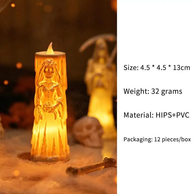 Skeleton Flameless LED Candle | Flickering Halloween Decor Halloween Lights - The Eezee Shop