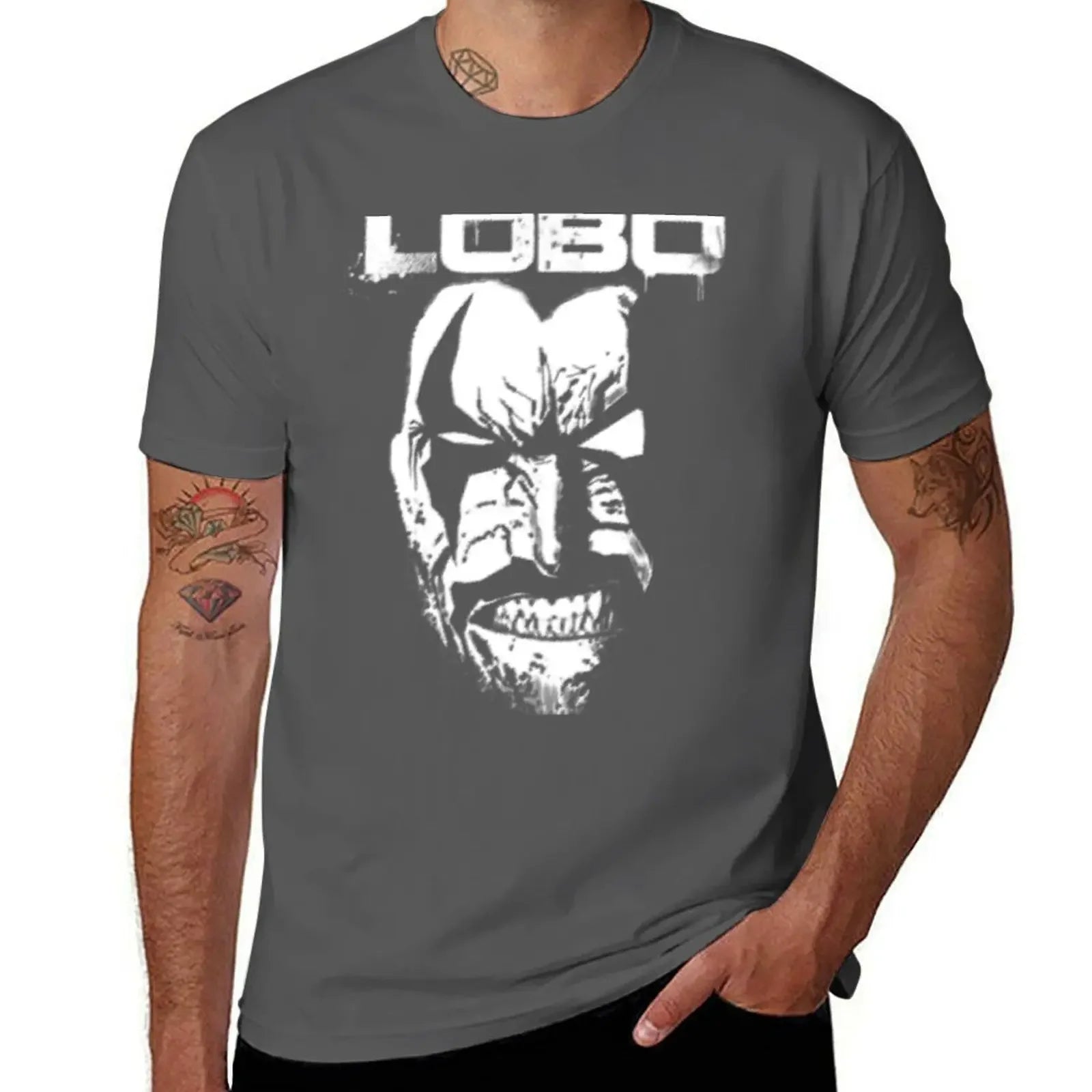 Lobo Graphic T-Shirt | Men's White Summer Comic Tee Graphic Tees - The Eezee Shop