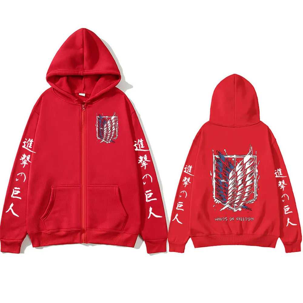 Wings of Freedom Zip-Up Hoodie | Attack on Titan Sweatshirt Hoodies & Sweatshirts - The Eezee Shop
