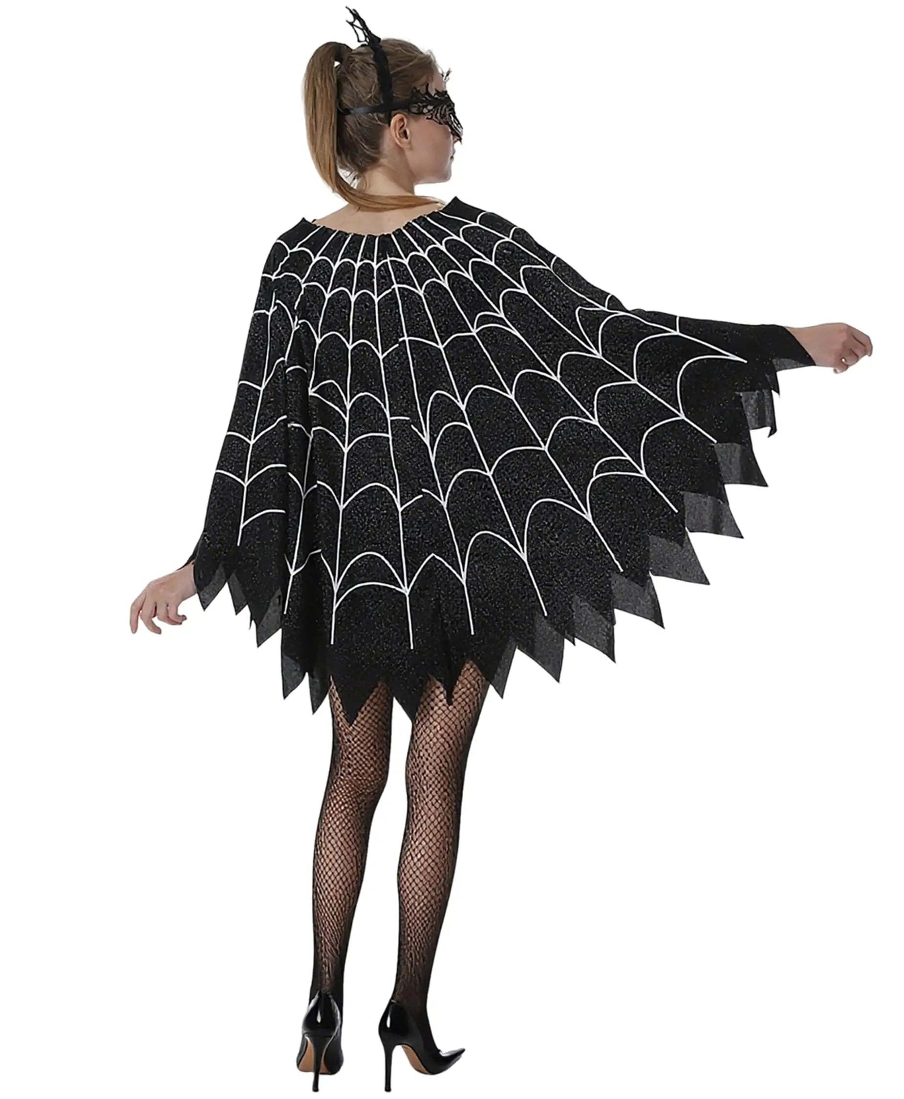 Glow-in-the-Dark Spider Web Poncho | Women's Halloween Costume Halloween Costumes - The Eezee Shop