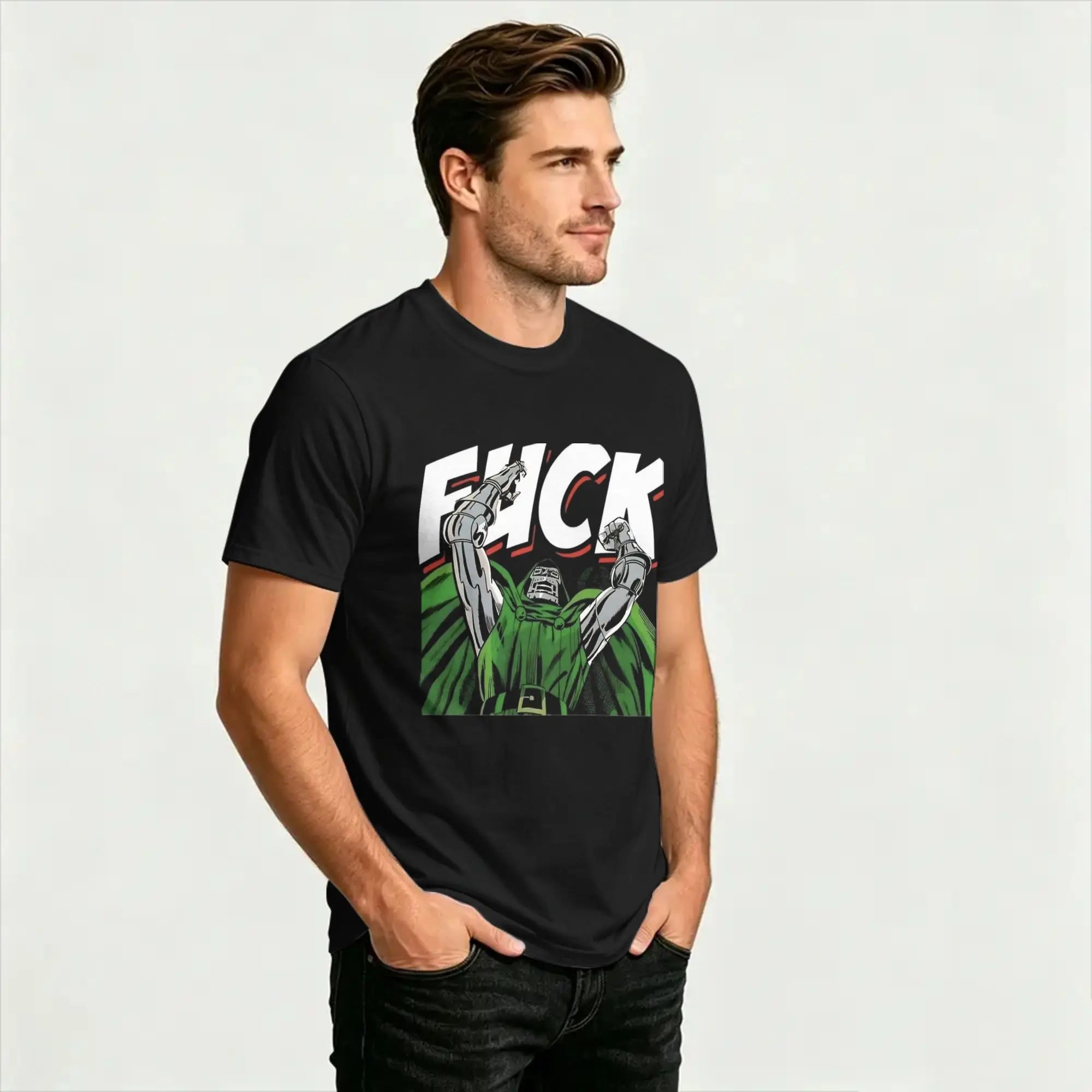 Doctor Doom Oversized Streetwear T-Shirt | Harajuku Graphic Tee Graphic Tees - The Eezee Shop