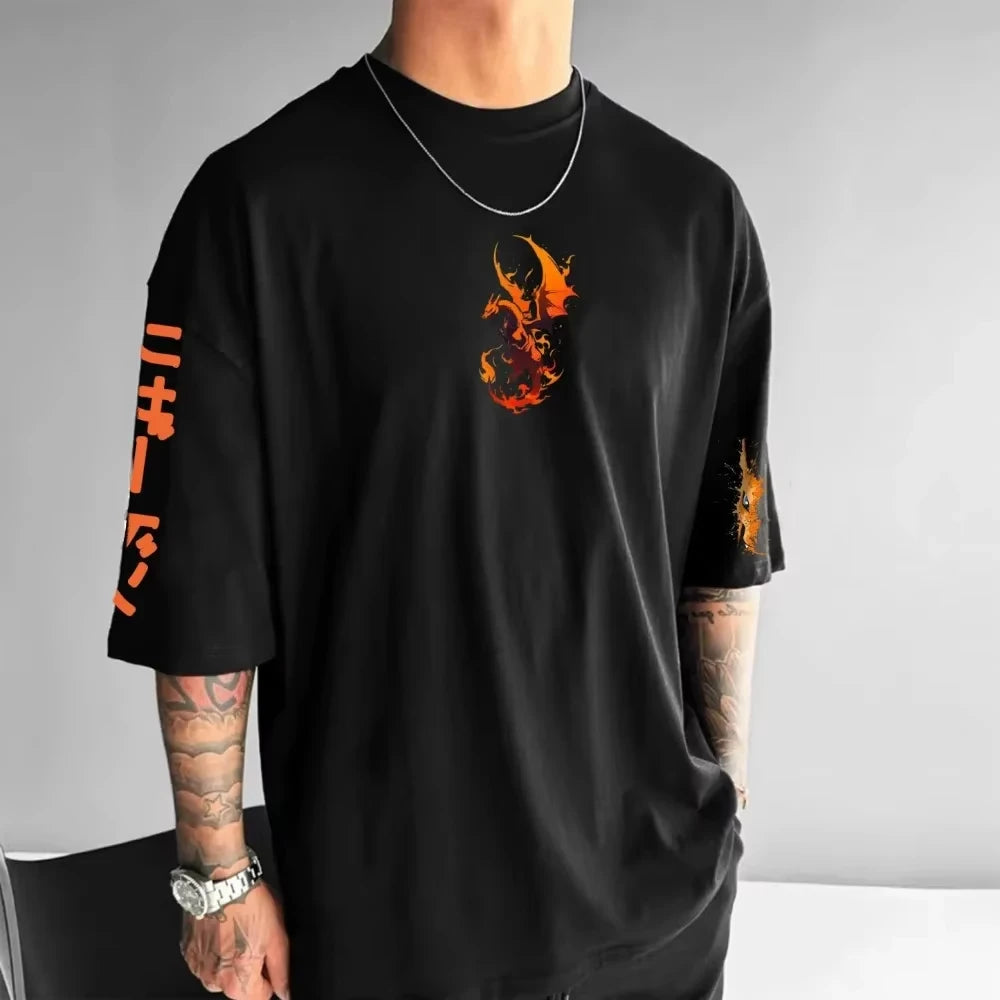 Pokémon Anime Peripheral Pikachu Double-sided Printed T-shirt 2026 Summer Kids Tee Outdoor Training and Fitness Men's Sportswear Anime Tshirts - The Eezee Shop