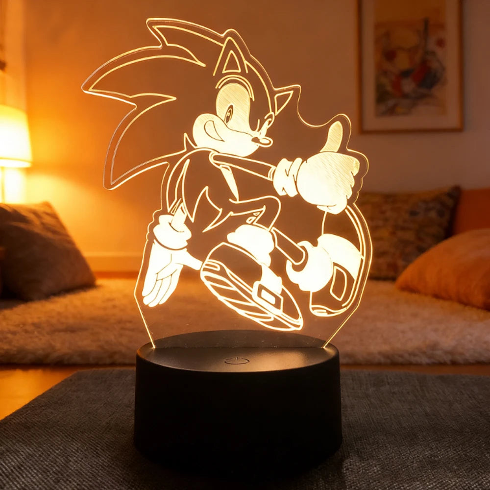 Sonic 3D LED Night Light | Cute Bedroom Table Lamp Lamps & Night Lights - The Eezee Shop