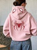 Women's Spider Graphic Hoodie | Casual Streetwear Pullover Hoodies & Sweatshirts - The Eezee Shop