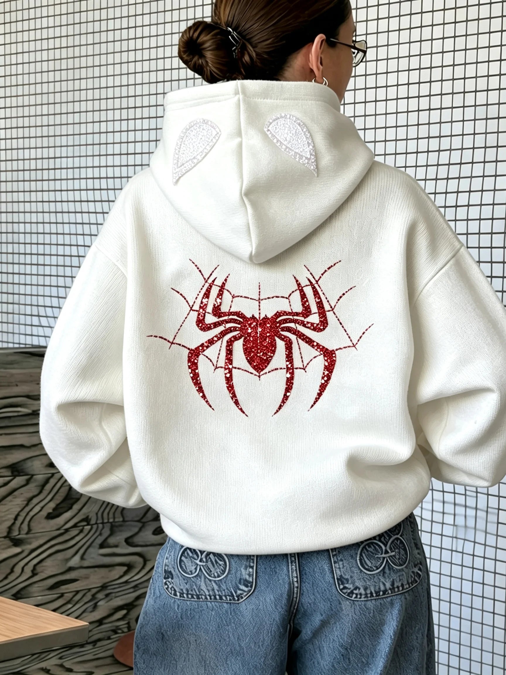 Women's Spider Graphic Hoodie | Casual Streetwear Pullover Hoodies & Sweatshirts - The Eezee Shop
