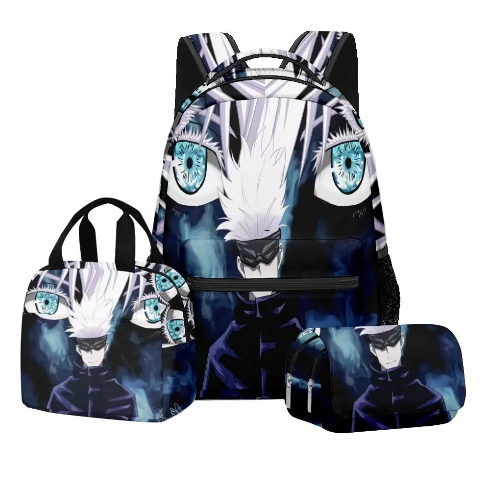 Jujutsu Kaisen Backpack 3-Piece Set | Bag, Pencil Case & Handbag Backpacks - The Eezee Shop