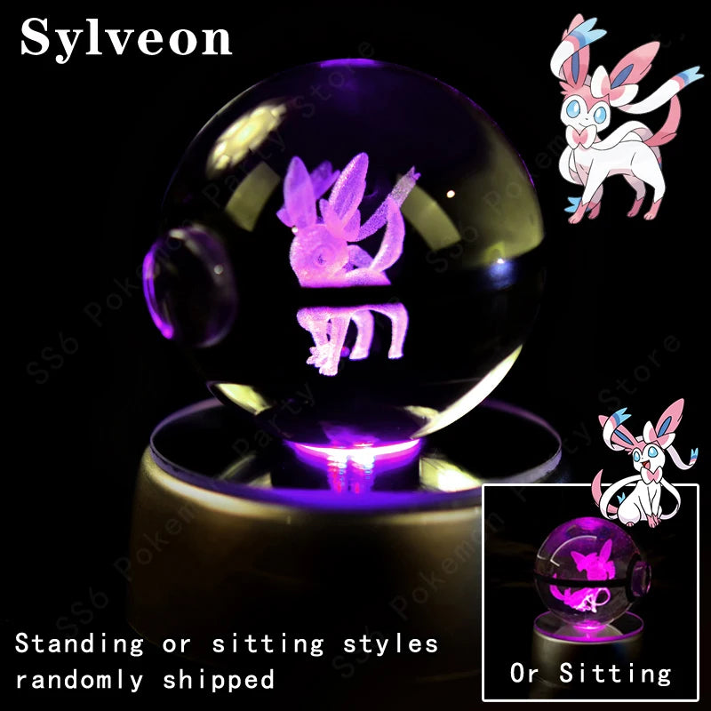 Pokemon 3D Crystal Ball Night Light | Mewtwo, Pikachu & Gengar Lamps & Night Lights - The Eezee Shop