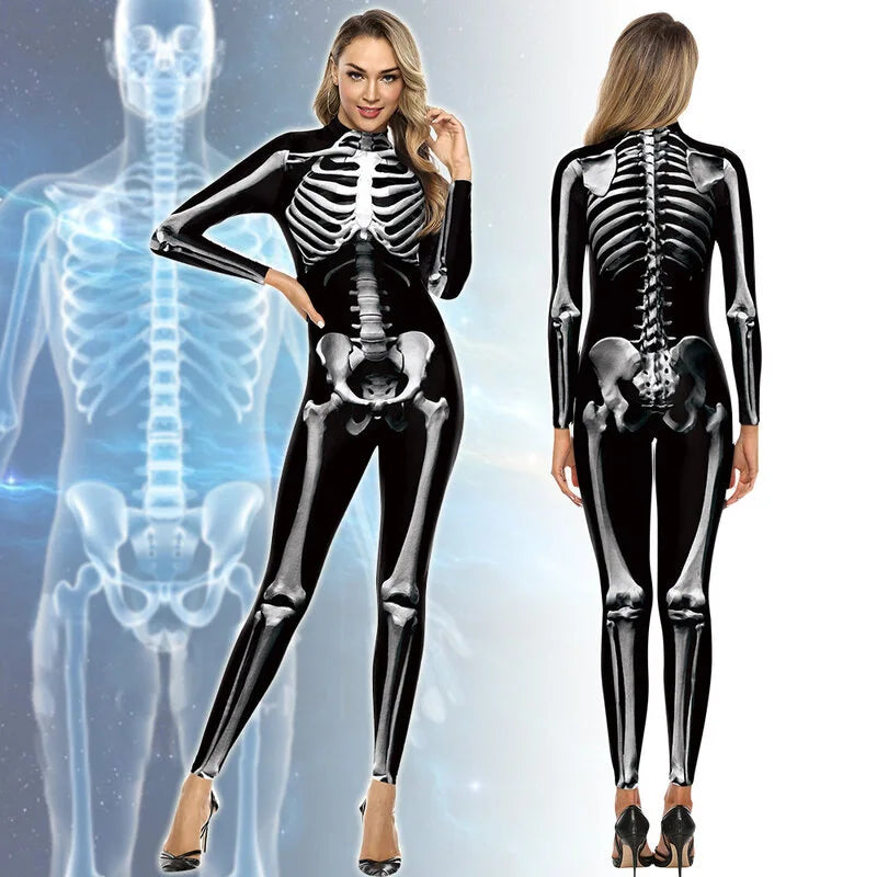 3D Skeleton Zentai Bodysuit | Couples Halloween Jumpsuit Halloween Costumes - The Eezee Shop