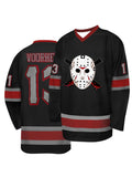 Voorhees 13 Horror Hockey Jersey | Black Jason Mask Graphic Graphic Tees - The Eezee Shop