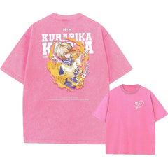 Anime Hunter X Hunter Hisoka And Chrollo Logo Washed Graphic T-Shirt Men Vintage T-Shirts Casual Cotton Streetwear Harajuku Top Anime Tshirts - The Eezee Shop