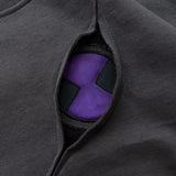 Dark Purple Patchwork Hoodie | Vintage Irregular Slit Pullover Hoodies & Sweatshirts - The Eezee Shop