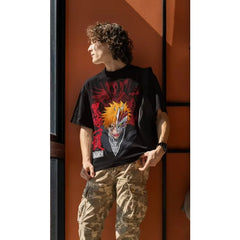 Trend Summer 2026 Cosplay Anime Bleach Ichigo Kurosaki Manga Strip Anime Unisex T-shirt Anime Tshirts - The Eezee Shop