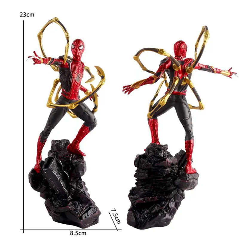 Spider-Man Statue with Golden Claws | Rock Base Desktop Collectible Collectible Figures - The Eezee Shop