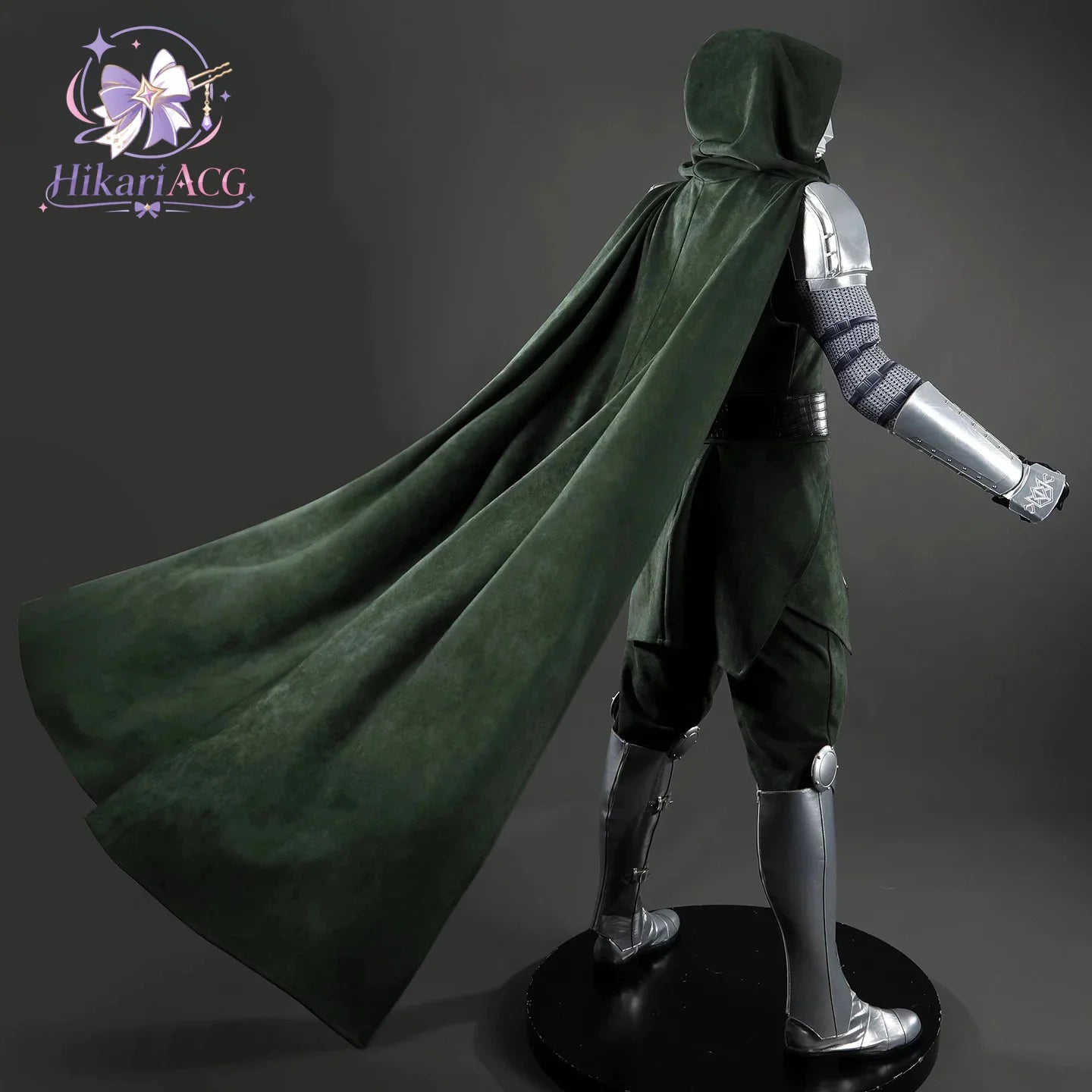 Doctor Doom Armor Cosplay Costume | Green Hooded Cape & Mask Set Cosplay Costumes - The Eezee Shop