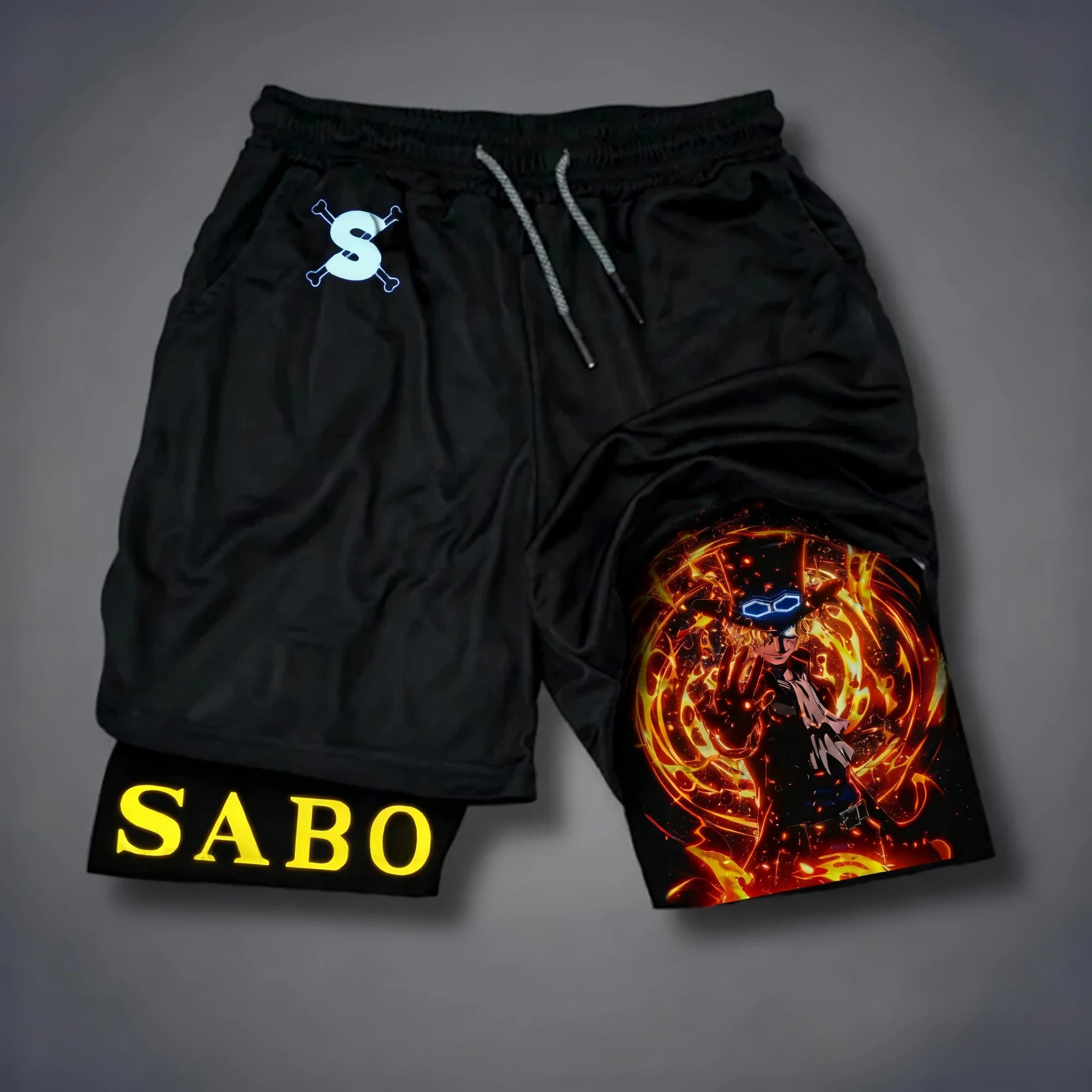 One Piece 2-in-1 Sports Shorts | Double-Layer Street Shorts Shorts - The Eezee Shop
