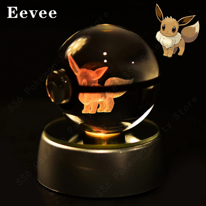 Pokemon 3D Crystal Ball Night Light | Mewtwo, Pikachu & Gengar Lamps & Night Lights - The Eezee Shop