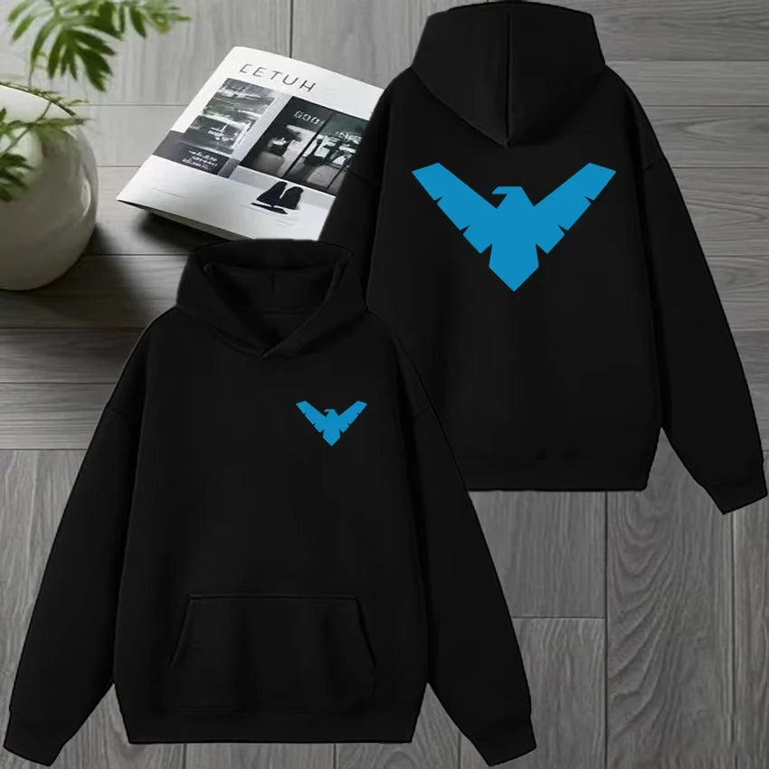 Nightwing Graphic Zip-Up Hoodie | Unisex Retro Winter Jacket Hoodies & Sweatshirts - The Eezee Shop