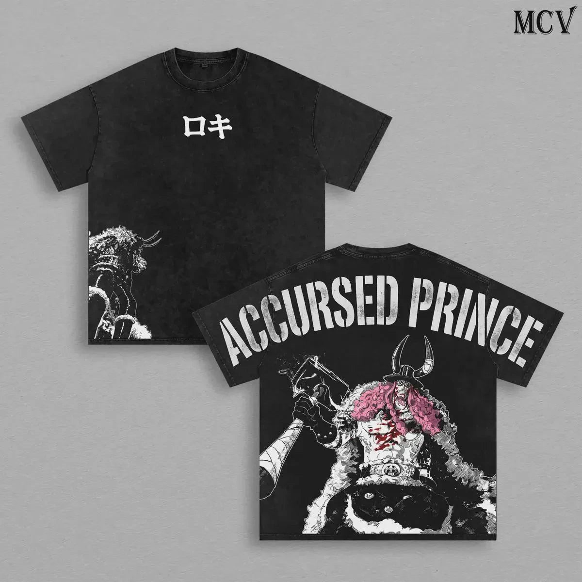 Loki Cursed Prince Washed T-Shirt | One Piece Oversized Tee Graphic Tees - The Eezee Shop