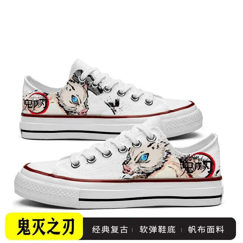 Tanjiro Canvas Sneakers | Demon Slayer Low-Top Graffiti Shoes Sneakers - The Eezee Shop