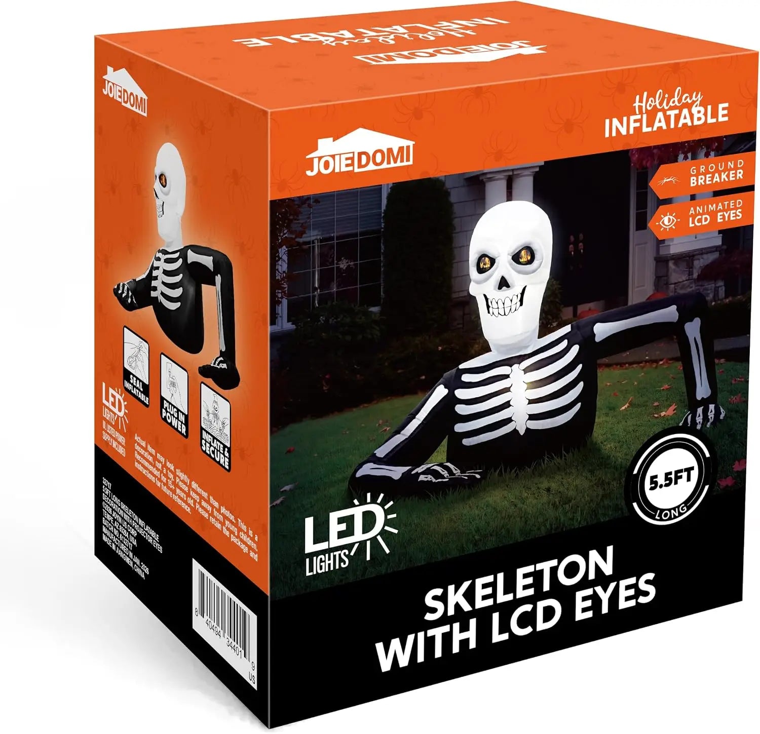 5.5ft Skeleton Inflatable with Animated LCD Eyes | Yard Decor Outdoor Halloween Decorations - The Eezee Shop