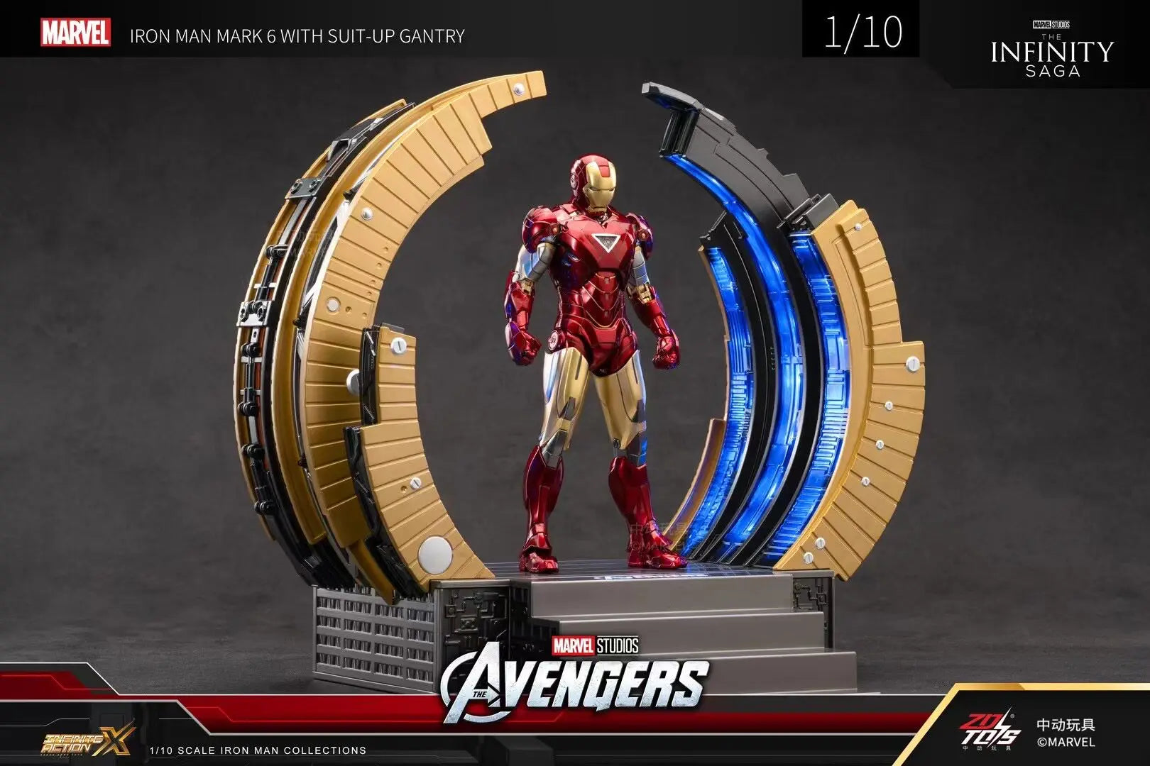 Iron Man MK4 with Suit-Up Gantry | 1/10 Collectible Figure Collectible Figures - The Eezee Shop