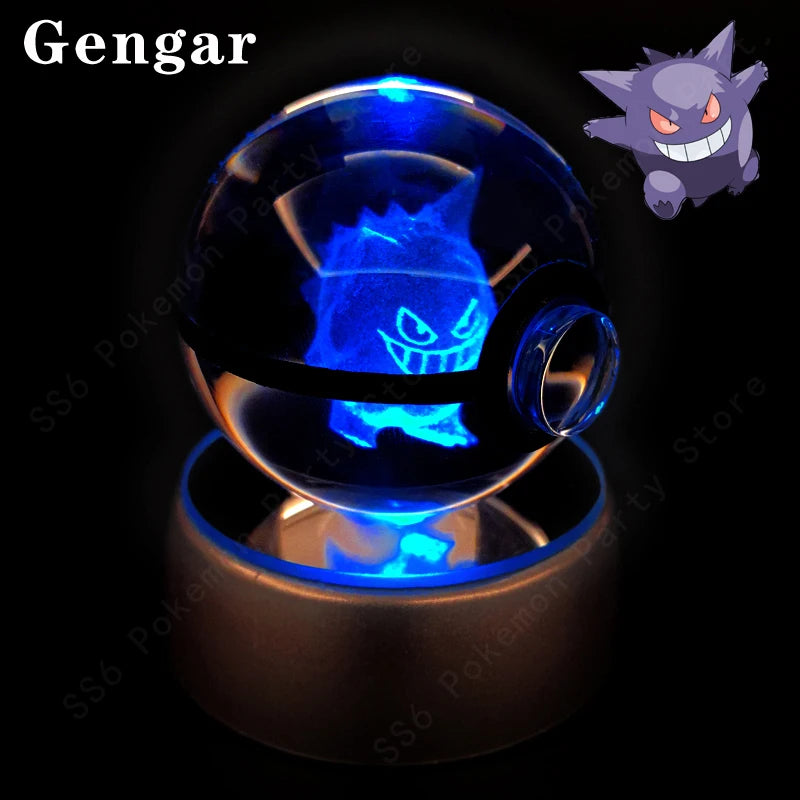Pokemon 3D Crystal Ball Night Light | Mewtwo, Pikachu & Gengar Lamps & Night Lights - The Eezee Shop