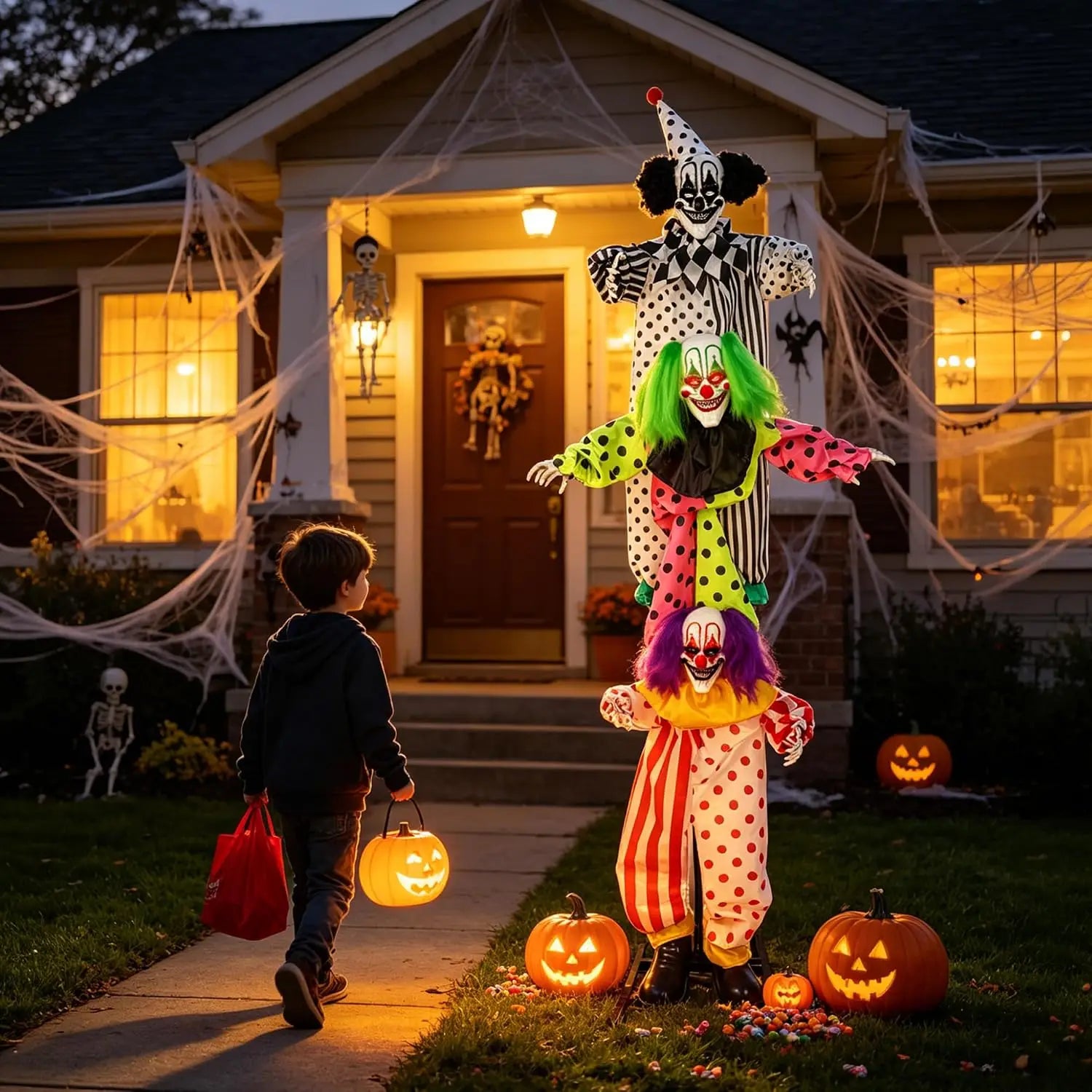 6-Foot Animatronic Clown | Outdoor Halloween Yard Decoration Outdoor Halloween Decorations - The Eezee Shop