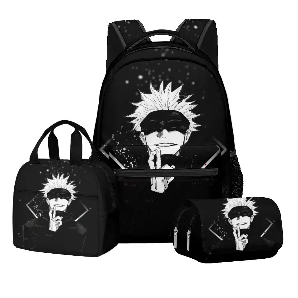 Jujutsu Kaisen Backpack 3-Piece Set | Bag, Pencil Case & Handbag Backpacks - The Eezee Shop