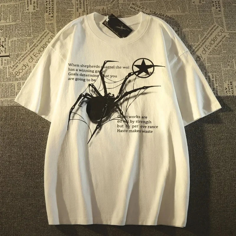 Y2K Korean Streetwear Spider Graphic Acubi Harajuku Egirl Grunge Other - The Eezee Shop