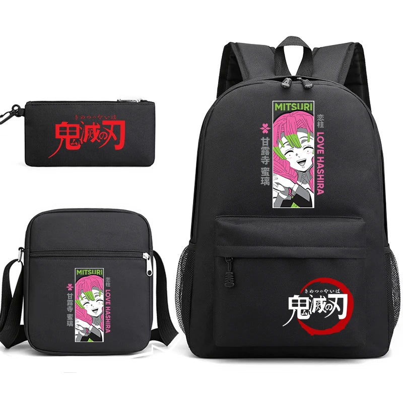 Demon Slayer Backpack 3-Piece Set | Shoulder Bag & Pencil Case Backpacks - The Eezee Shop