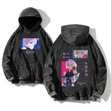 Cyberpunk Edgerunners Washed Hoodie | Cotton Graphic Pullover Hoodies & Sweatshirts - The Eezee Shop