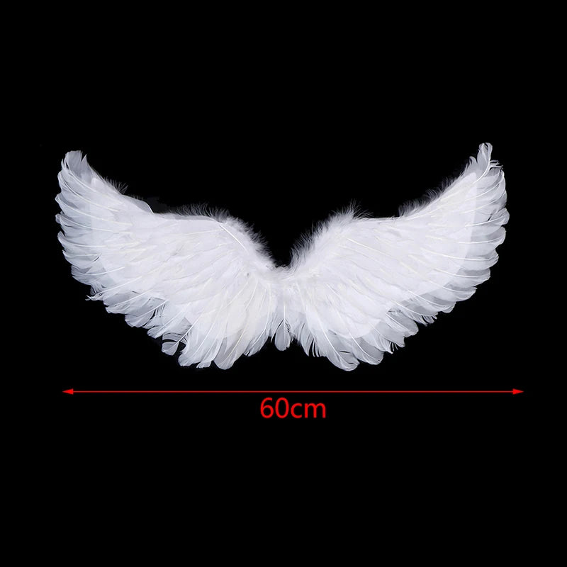White Angel Feather Wings & Halo Set | Costume Wings with Wand Cosplay Accessories - The Eezee Shop