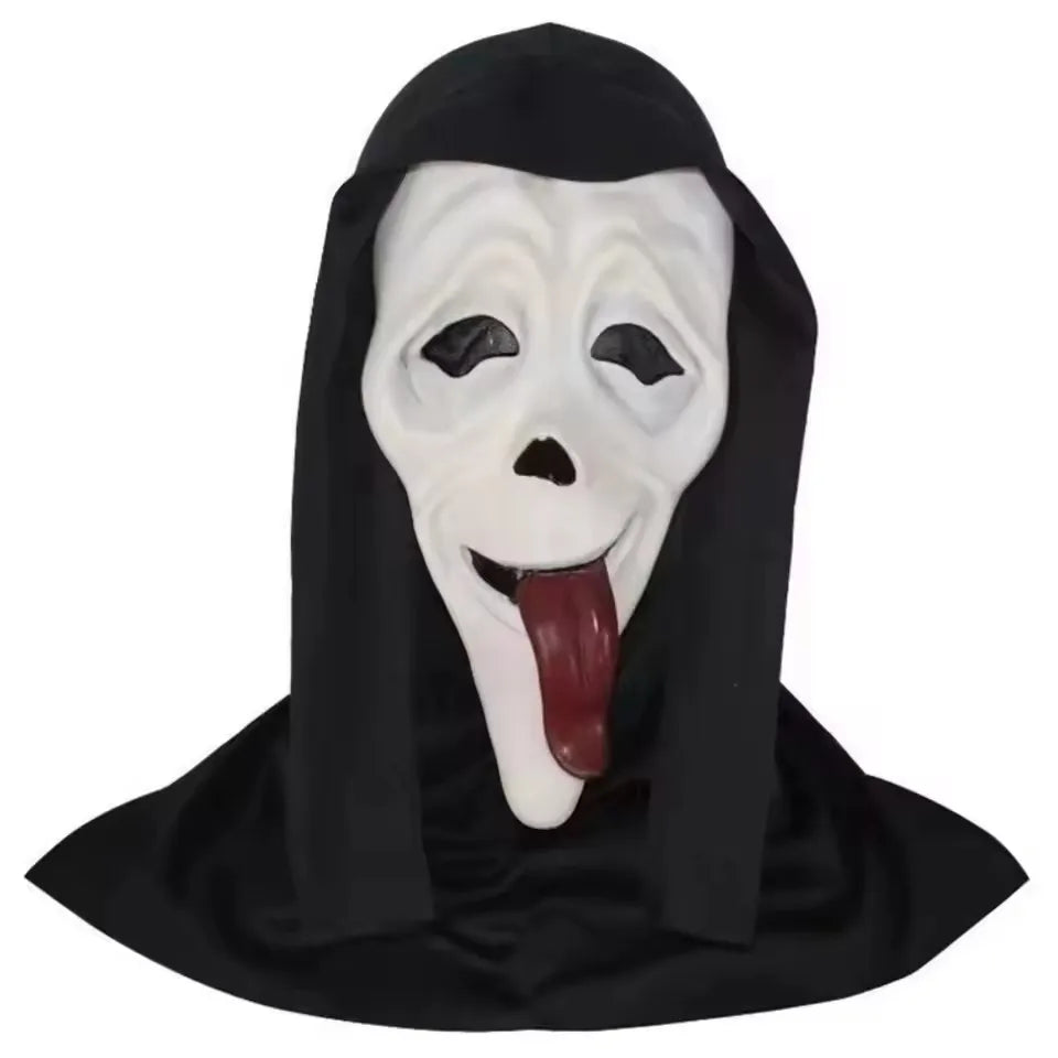 Ghost Face Tongue-Out Mask | Realistic Creepy Halloween Mask Halloween Masks - The Eezee Shop