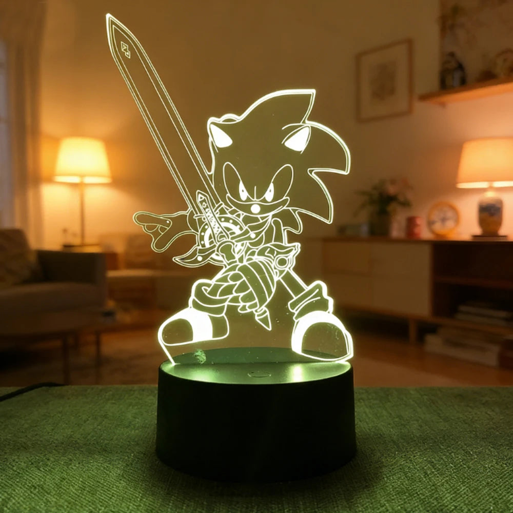 Sonic 3D LED Night Light | Cute Bedroom Table Lamp Lamps & Night Lights - The Eezee Shop