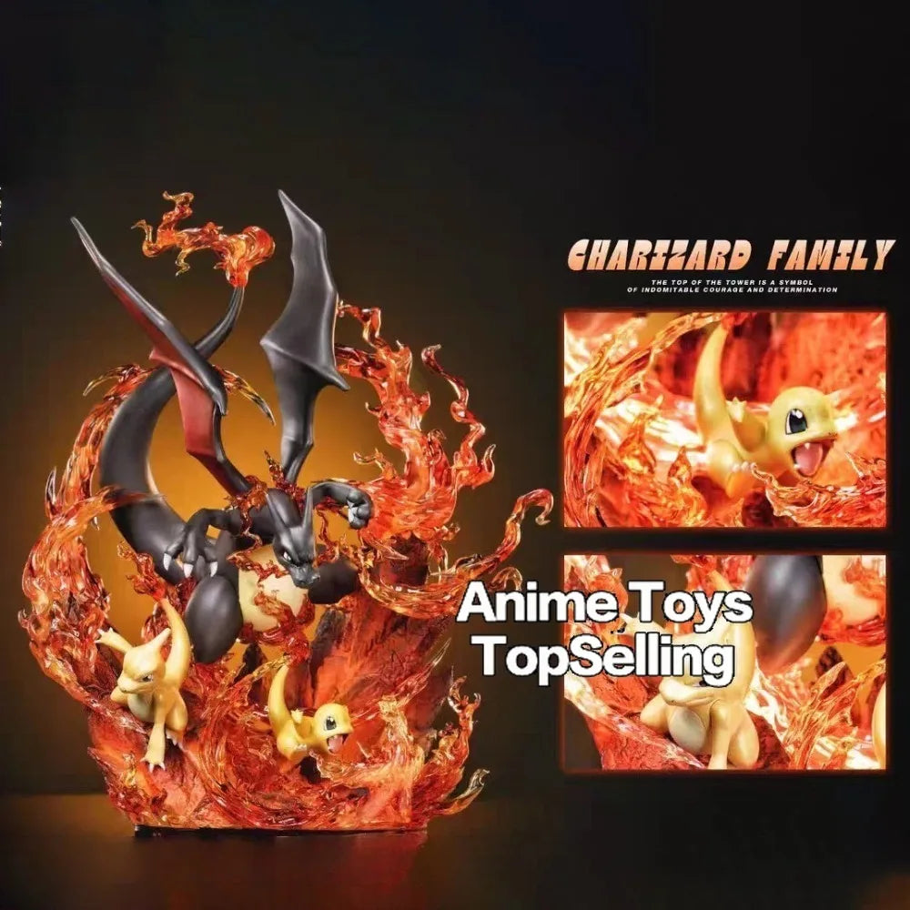 Charizard Family 30cm Statue | Pokemon PVC Collectible Collectible Figures - The Eezee Shop