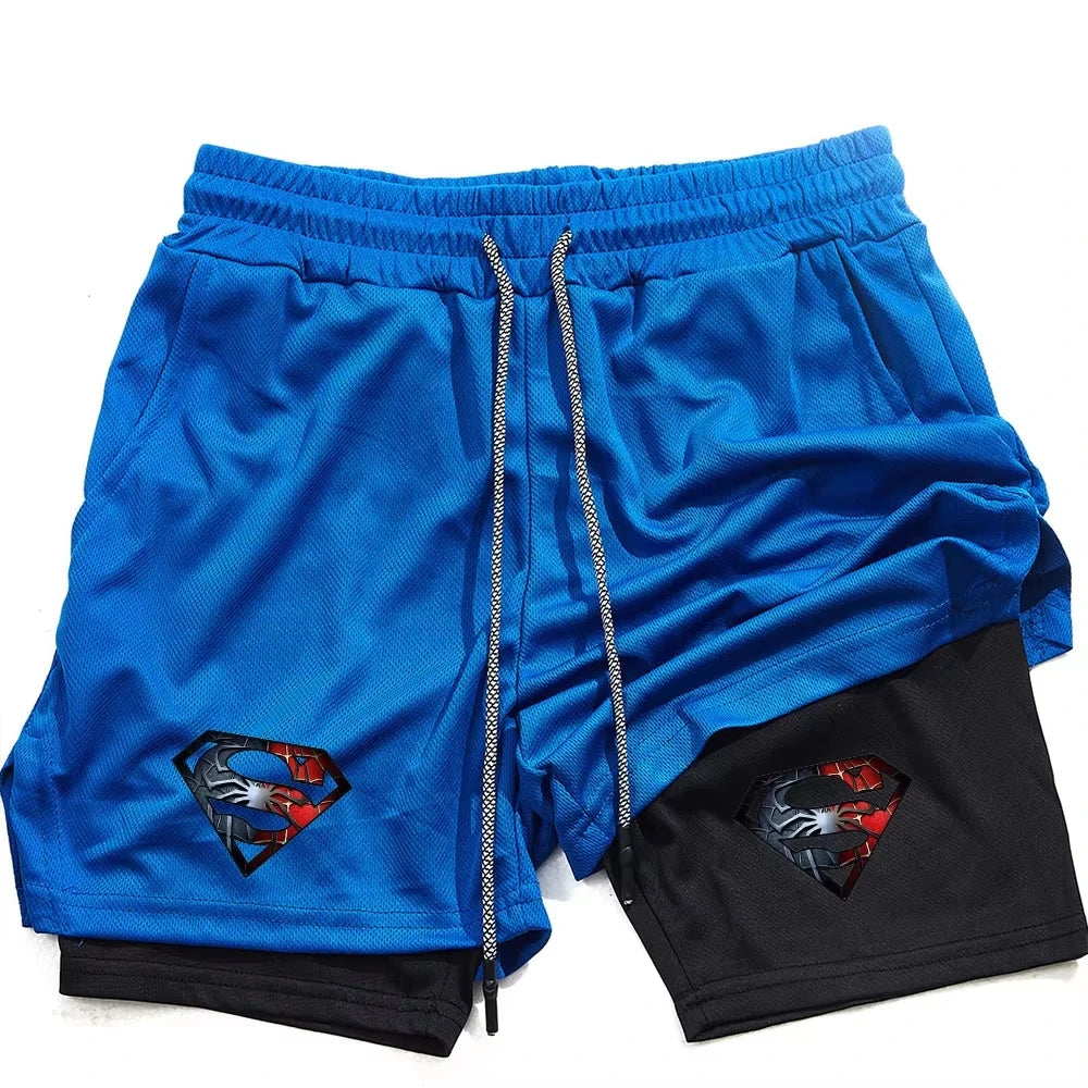 Superhero 2-in-1 Running Shorts | Men's Gym Shorts with Pocket Shorts - The Eezee Shop