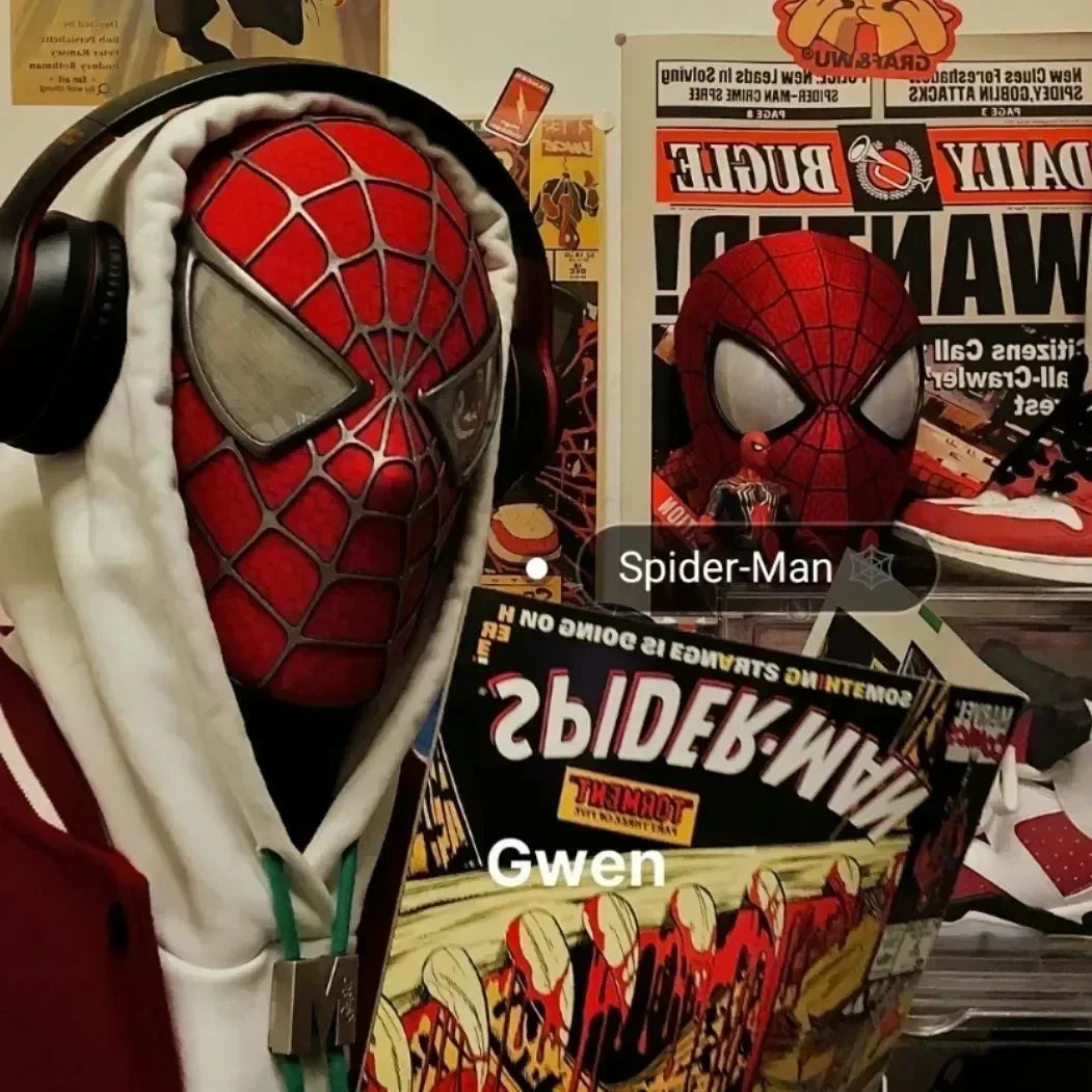 Miles Morales Light-Up Mask | Moving Eyes Ring Control 1:1 Cosplay Masks & Helmets - The Eezee Shop