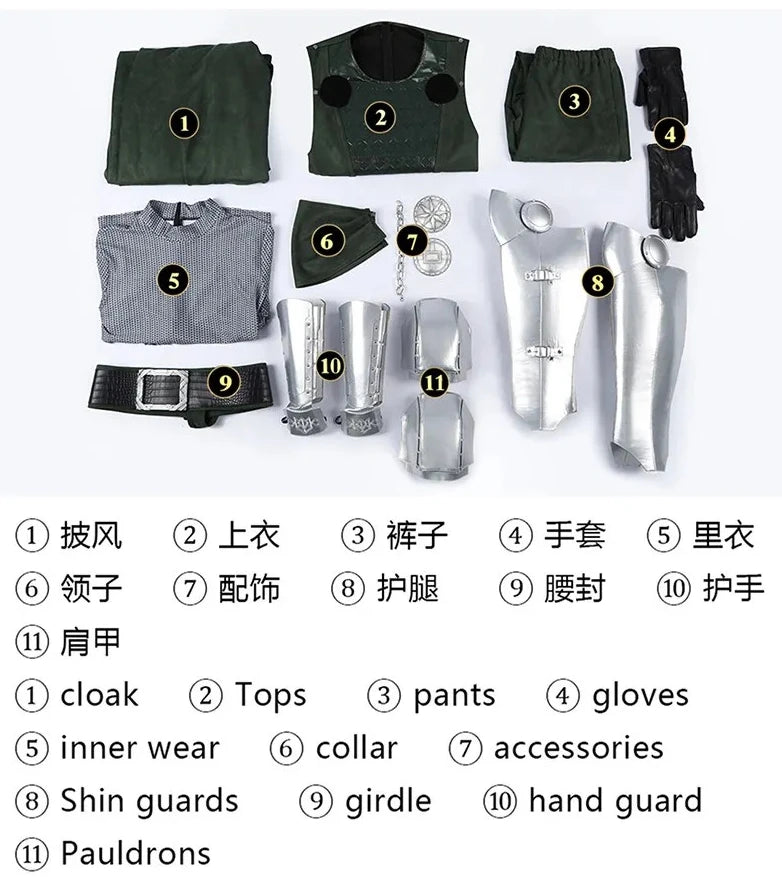 Doctor Doom Armor Cosplay Costume | Green Hooded Cape & Mask Set Cosplay Costumes - The Eezee Shop
