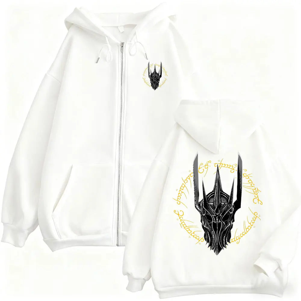 Sauron Eye Zip-Up Hoodie | Vintage Oversized Fantasy Jacket Hoodies & Sweatshirts - The Eezee Shop