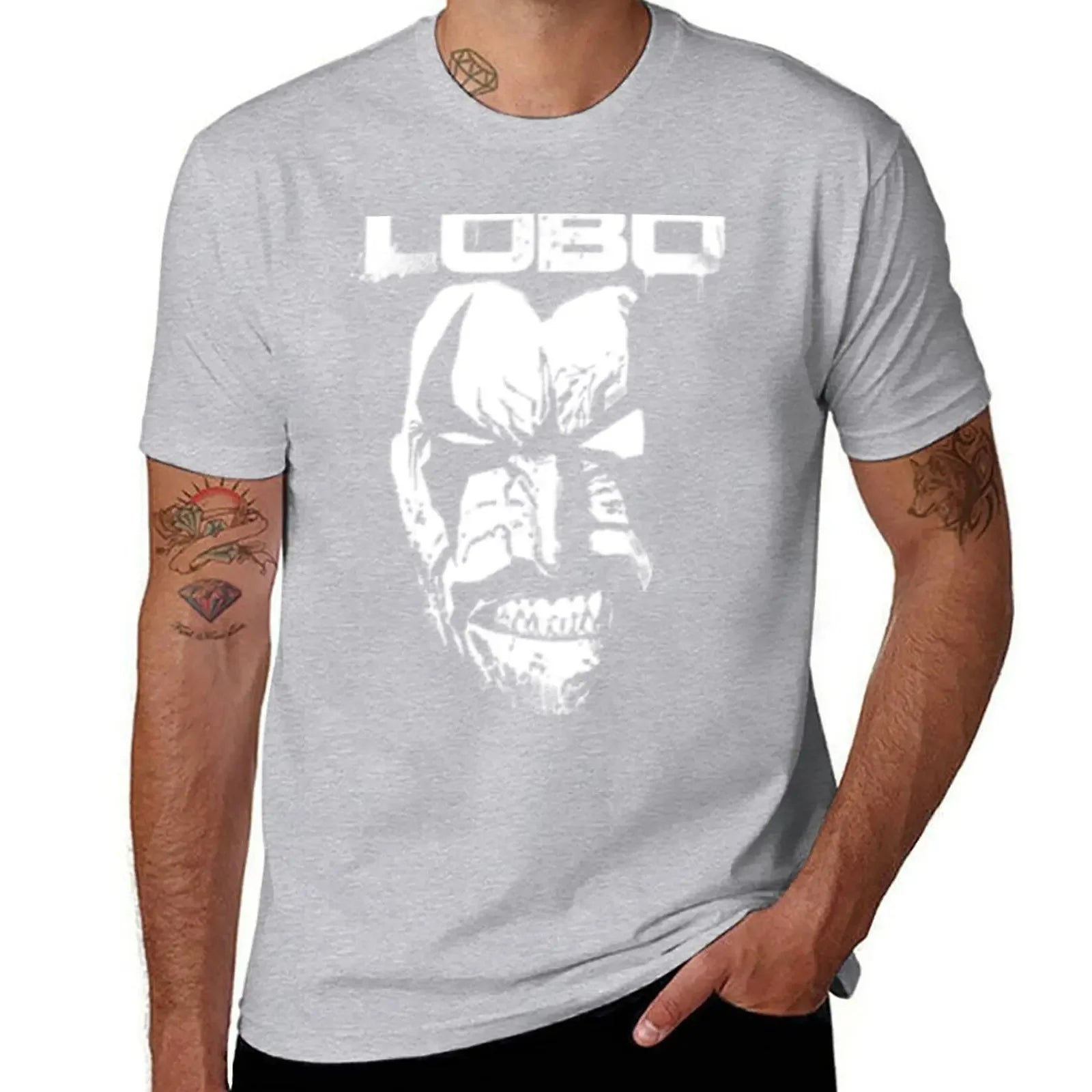 Lobo Graphic T-Shirt | Men's White Summer Comic Tee Graphic Tees - The Eezee Shop