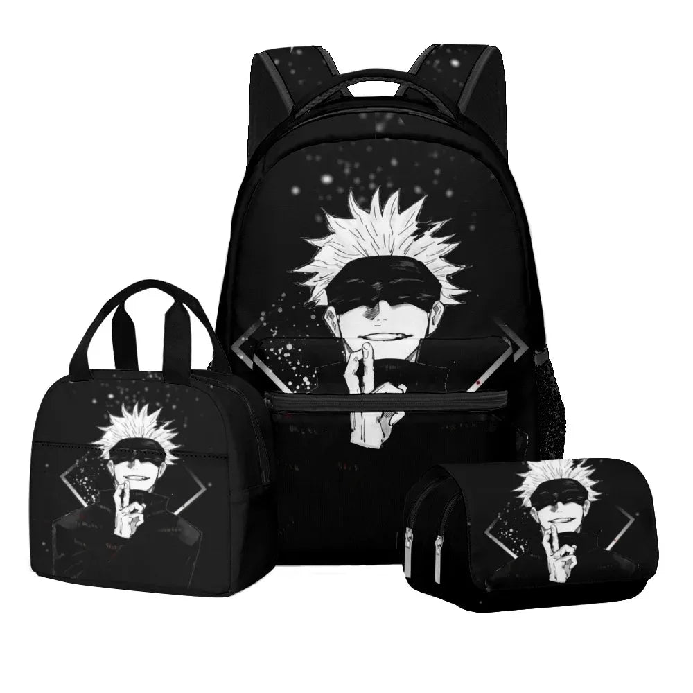 Satoru Gojo 3D Backpack Set | Laptop Bag with Pencil Case Backpacks - The Eezee Shop
